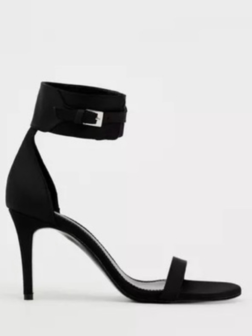 Zara Black Ankle-Strap High Heel Sandal